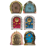 Maxbell 2Pcs 1/12 Fairy Tale Door Dollhouse Furniture for Fairy Garden Yard Art style A