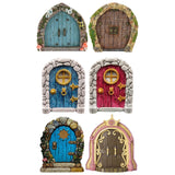 Maxbell 2Pcs 1/12 Fairy Tale Door Dollhouse Furniture for Fairy Garden Yard Art style A