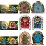 Maxbell 2Pcs 1/12 Fairy Tale Door Dollhouse Furniture for Fairy Garden Yard Art style A
