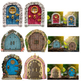 Maxbell 2Pcs 1/12 Fairy Tale Door Dollhouse Furniture for Fairy Garden Yard Art style A