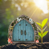 Maxbell 2Pcs 1/12 Fairy Tale Door Dollhouse Furniture for Fairy Garden Yard Art style A