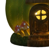 Maxbell Solar Watermelon Resin Statue Figurine Sculpture for Patio Deck Ornament