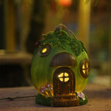Maxbell Solar Watermelon Resin Statue Figurine Sculpture for Patio Deck Ornament