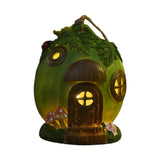 Maxbell Solar Watermelon Resin Statue Figurine Sculpture for Patio Deck Ornament