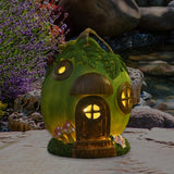 Maxbell Solar Watermelon Resin Statue Figurine Sculpture for Patio Deck Ornament