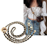 Maxbell Fashion Metal Purse Chain Strap Replace Comfortable for Crossbody Belt Black