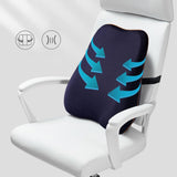 Maxbell Back Cushion Comfortable Breathable Washable for Vehicle Elderly Adults Dark Blue