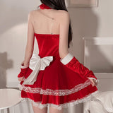 Maxbell Classic Bunny Costume Cosplay W/ Bunny Ears Christmas Party Dress up Red