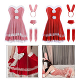 Maxbell Classic Bunny Costume Cosplay W/ Bunny Ears Christmas Party Dress up Pink