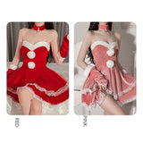 Maxbell Classic Bunny Costume Cosplay W/ Bunny Ears Christmas Party Dress up Pink