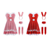 Maxbell Classic Bunny Costume Cosplay W/ Bunny Ears Christmas Party Dress up Pink