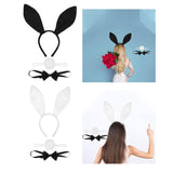 Maxbell Women's Bunny Costume Set Rabbit Ear Headband Rabbit Tail for Carnival Black