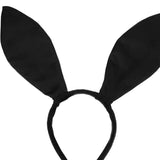 Maxbell Women's Bunny Costume Set Rabbit Ear Headband Rabbit Tail for Carnival Black