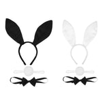 Maxbell Women's Bunny Costume Set Rabbit Ear Headband Rabbit Tail for Carnival Black