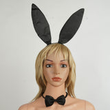 Maxbell Women's Bunny Costume Set Rabbit Ear Headband Rabbit Tail for Carnival Black