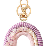 Maxbell Rainbow Boho Keychain Lobster Clasp Wallet Key Chain Rings Keyring Holder Purple