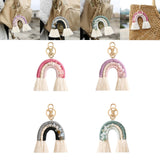 Maxbell Rainbow Boho Keychain Lobster Clasp Wallet Key Chain Rings Keyring Holder Purple