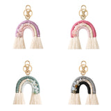 Maxbell Rainbow Boho Keychain Lobster Clasp Wallet Key Chain Rings Keyring Holder Purple