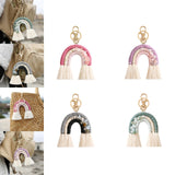 Maxbell Rainbow Boho Keychain Lobster Clasp Wallet Key Chain Rings Keyring Holder Purple