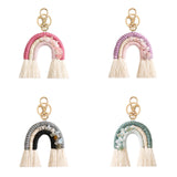 Maxbell Rainbow Boho Keychain Lobster Clasp Wallet Key Chain Rings Keyring Holder Purple