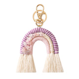 Maxbell Rainbow Boho Keychain Lobster Clasp Wallet Key Chain Rings Keyring Holder Purple