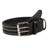 Maxbell Fashion Men Rivet Belt Adjustable PU Leather Casual Punk Cool Boy Girl black