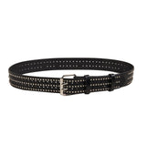 Maxbell Fashion Men Rivet Belt Adjustable PU Leather Casual Punk Cool Boy Girl black