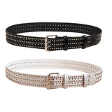 Maxbell Fashion Men Rivet Belt Adjustable PU Leather Casual Punk Cool Boy Girl black