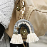 Maxbell Rainbow Boho Keychain Lobster Clasp Wallet Key Chain Rings Keyring Holder Gray
