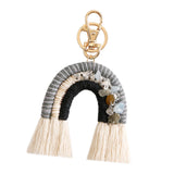 Maxbell Rainbow Boho Keychain Lobster Clasp Wallet Key Chain Rings Keyring Holder Gray