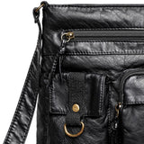 Maxbell Bag for Women Soft PU Leather Messenger Bag Bag Purse Medium Black