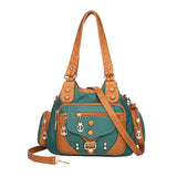Maxbell Handbag Purse Holder Wallet Travel Money Cosmetics Soft PU Shoulder Bag Green