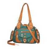 Maxbell Handbag Purse Holder Wallet Travel Money Cosmetics Soft PU Shoulder Bag Green