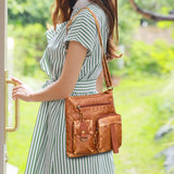 Maxbell Bag for Women Soft PU Leather Messenger Bag Bag Purse Medium Brown
