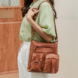 Maxbell Bag for Women Soft PU Leather Messenger Bag Bag Purse Medium Brown