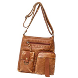 Maxbell Bag for Women Soft PU Leather Messenger Bag Bag Purse Medium Brown
