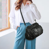 Maxbell Handbag Purse Holder Wallet Travel Money Cosmetics Soft PU Shoulder Bag Black