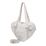 Maxbell Shoulder Bag Bags Backpack Cute Zipper Love Purse for Handbag White