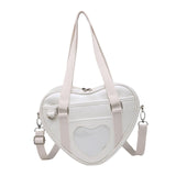 Maxbell Shoulder Bag Bags Backpack Cute Zipper Love Purse for Handbag White