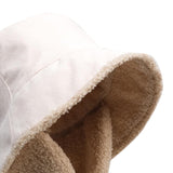 Maxbell Autumn Winter Hat Fisherman Hat Plush Bucket Hat for Teens Camping Outdoor White