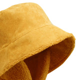 Maxbell Autumn Winter Hat Fisherman Hat Plush Bucket Hat for Teens Camping Outdoor Yellow