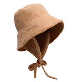 Maxbell Autumn Winter Hat Fisherman Hat Plush Bucket Hat for Teens Camping Outdoor Khaki