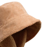 Maxbell Autumn Winter Hat Fisherman Hat Plush Bucket Hat for Teens Camping Outdoor Khaki