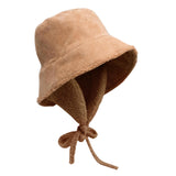 Maxbell Autumn Winter Hat Fisherman Hat Plush Bucket Hat for Teens Camping Outdoor Khaki