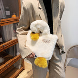 Maxbell Woman duck Plush Handbag Tote Shoulder Bag Lightweight Stylish