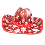 Maxbell Western Cowboy Hat Wide Brim Cowgirl Hat for Christmas Carnival Costume Plain Brim