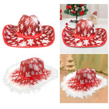 Maxbell Western Cowboy Hat Wide Brim Cowgirl Hat for Christmas Carnival Costume Plain Brim