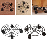 Maxbell Metal Planter Caddy Flower Pot Stand 10inches with Rolling Casters Heavy Duty No Locking