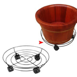 Maxbell Metal Iron Potted Planter Stand Holder 36cm with Wheels Rotation 360 Degree No Locking