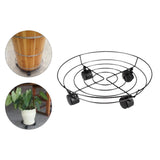 Maxbell Metal Iron Potted Planter Stand Holder 36cm with Wheels Rotation 360 Degree No Locking